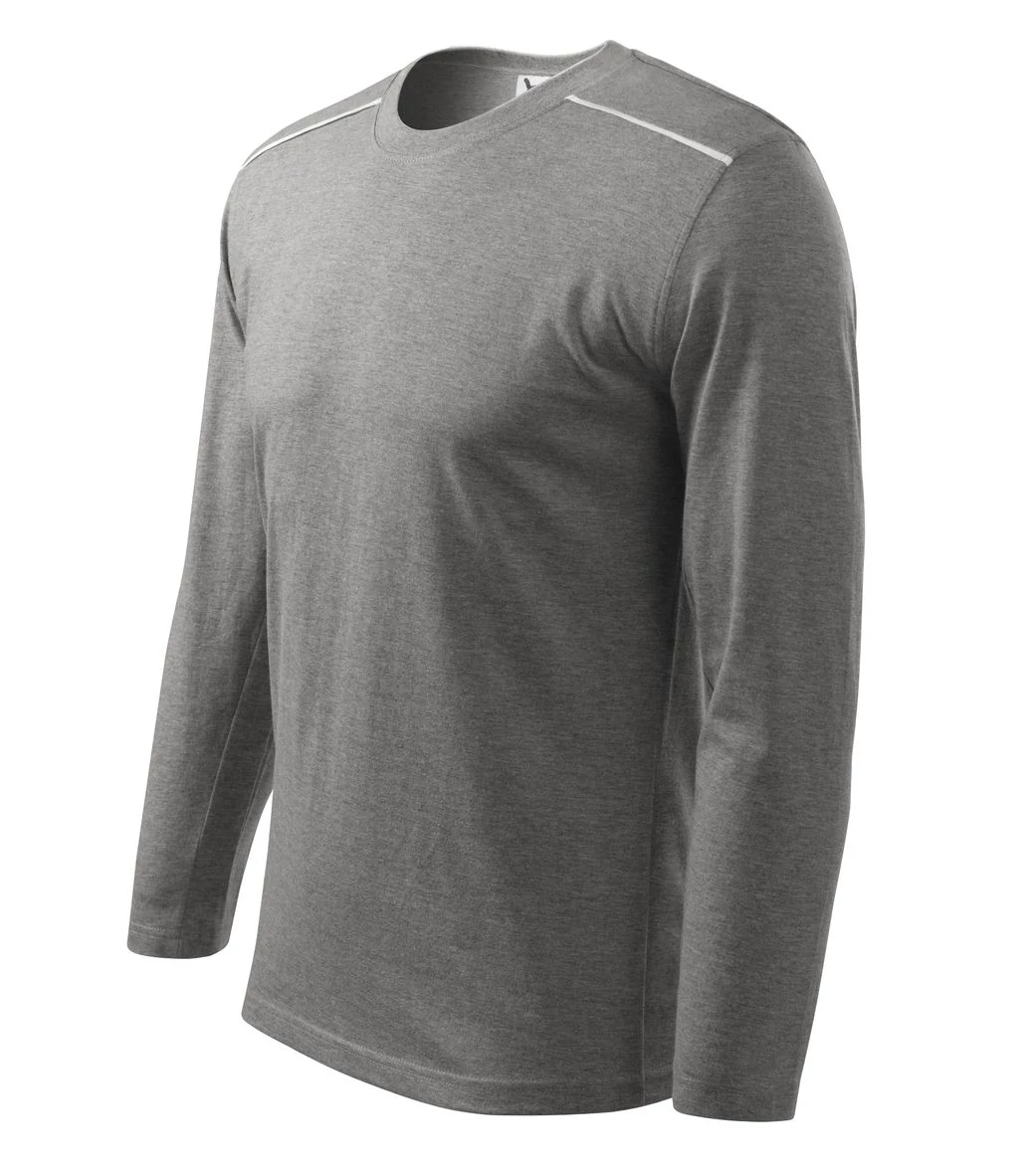 Long Sleeve Pólók unisex, sötétszürke melírozott