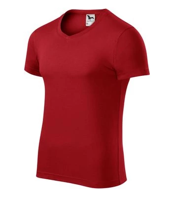 Slim Fit V-neck Pólók férfi, piros