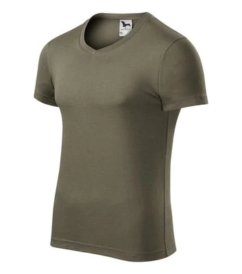 Slim Fit V-neck Pólók férfi, army