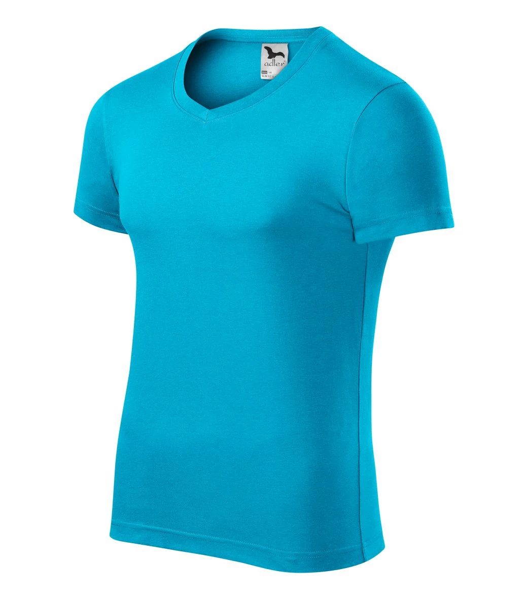 Slim Fit V-neck Pólók férfi, türkiz