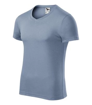 Slim Fit V-neck Pólók férfi, denim