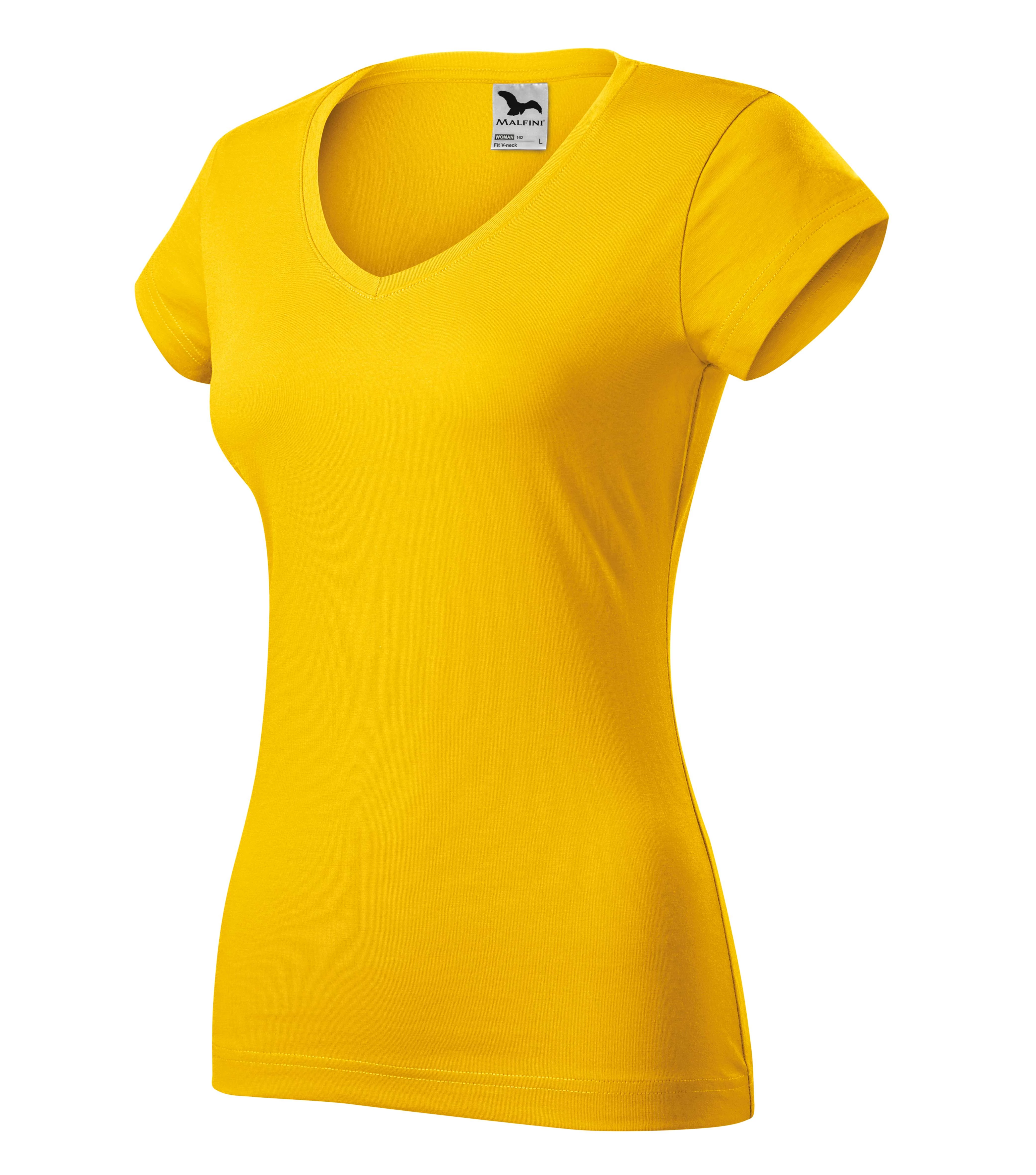 Fit V-neck Pólók női, sárga