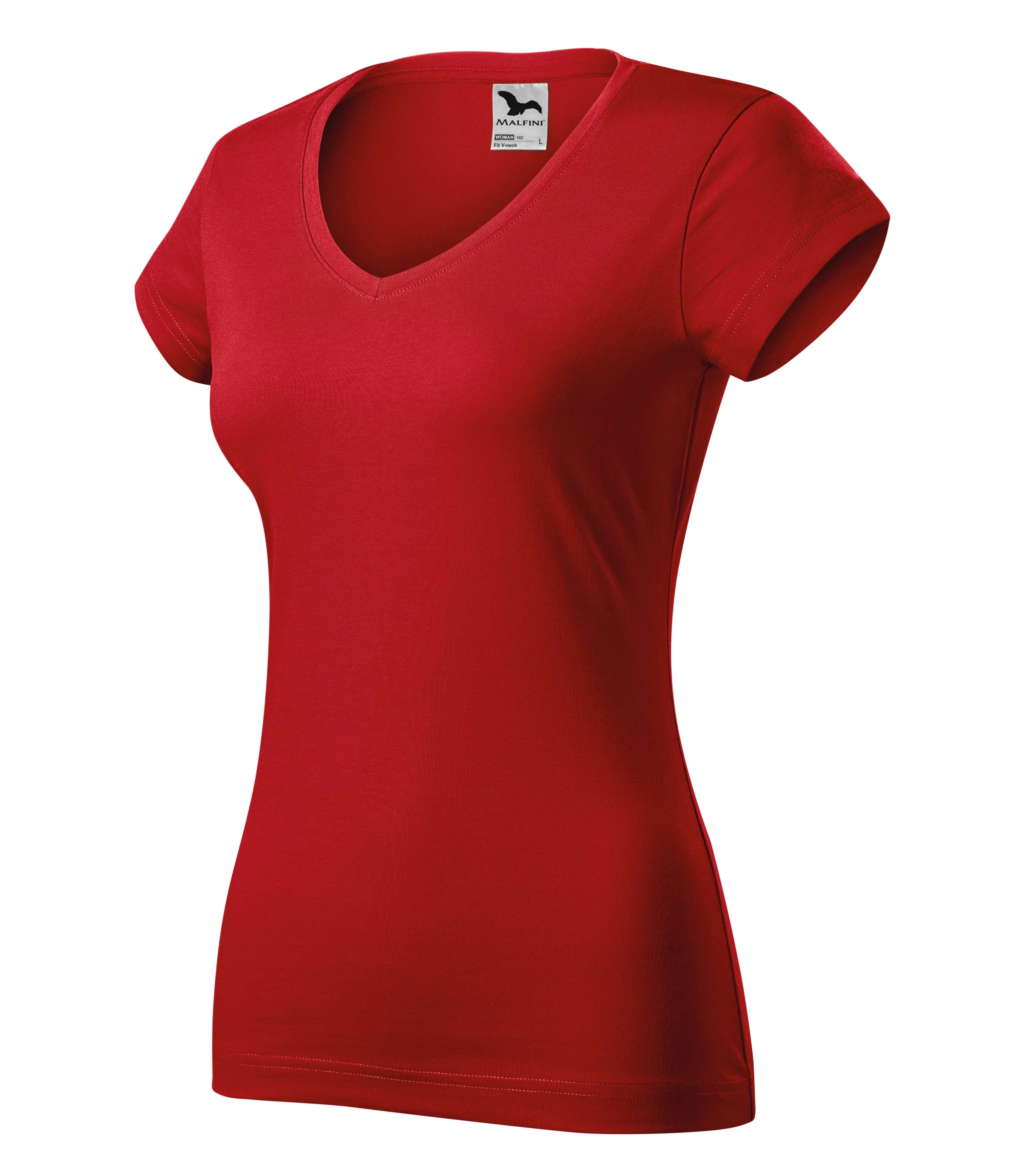 Fit V-neck Pólók női, piros