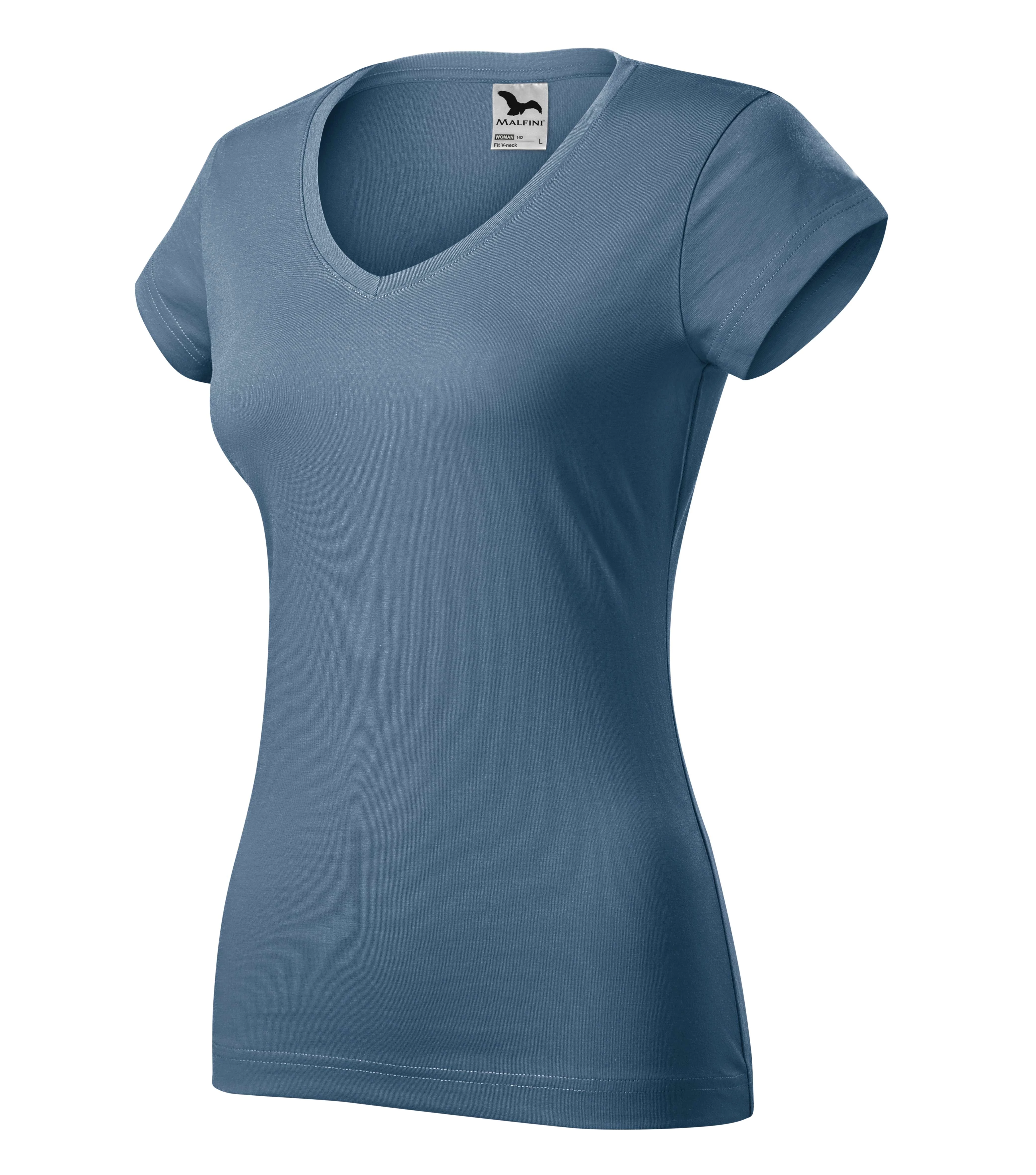 Fit V-neck Pólók női, denim