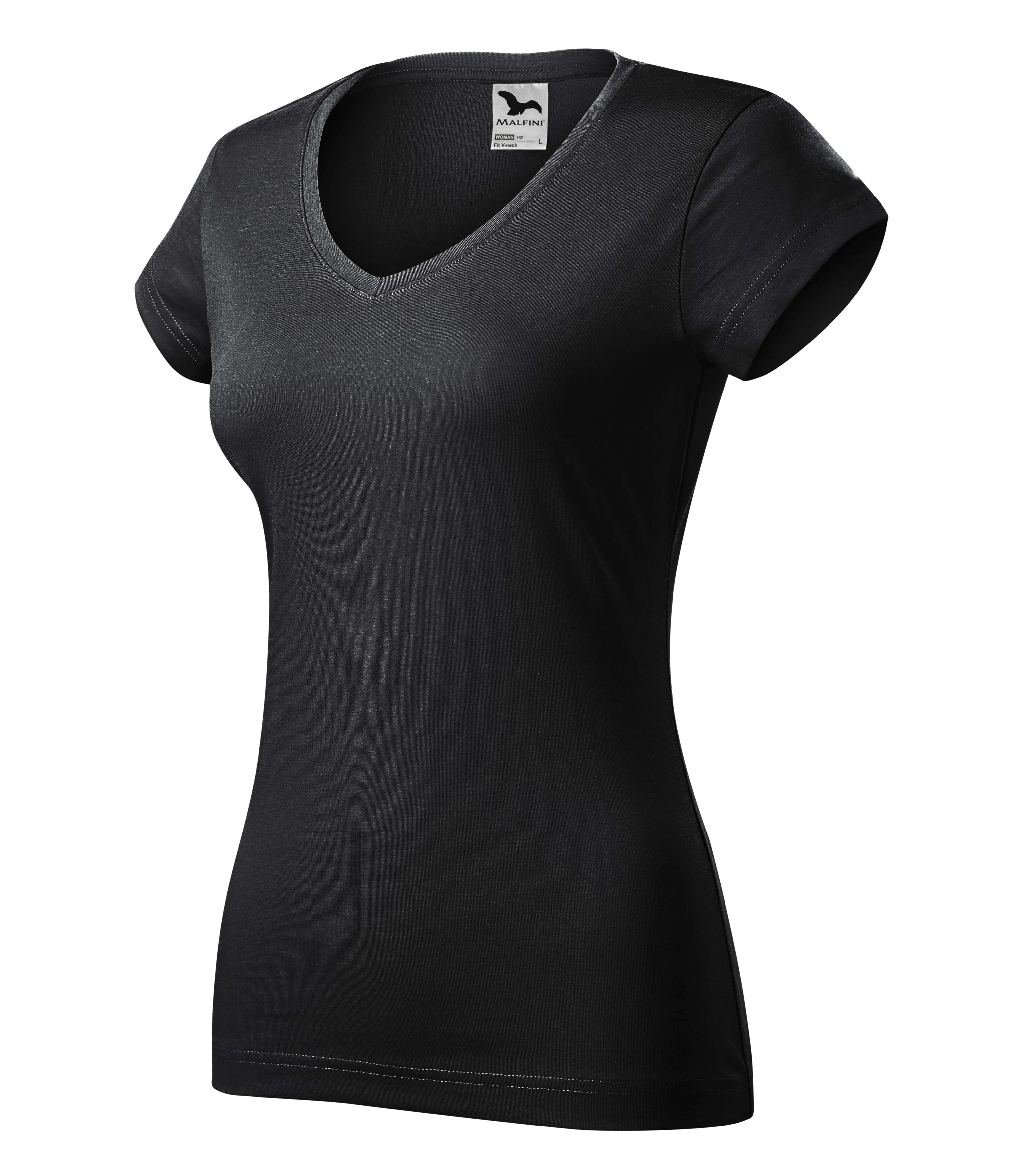 Fit V-neck Pólók női, ebony gray