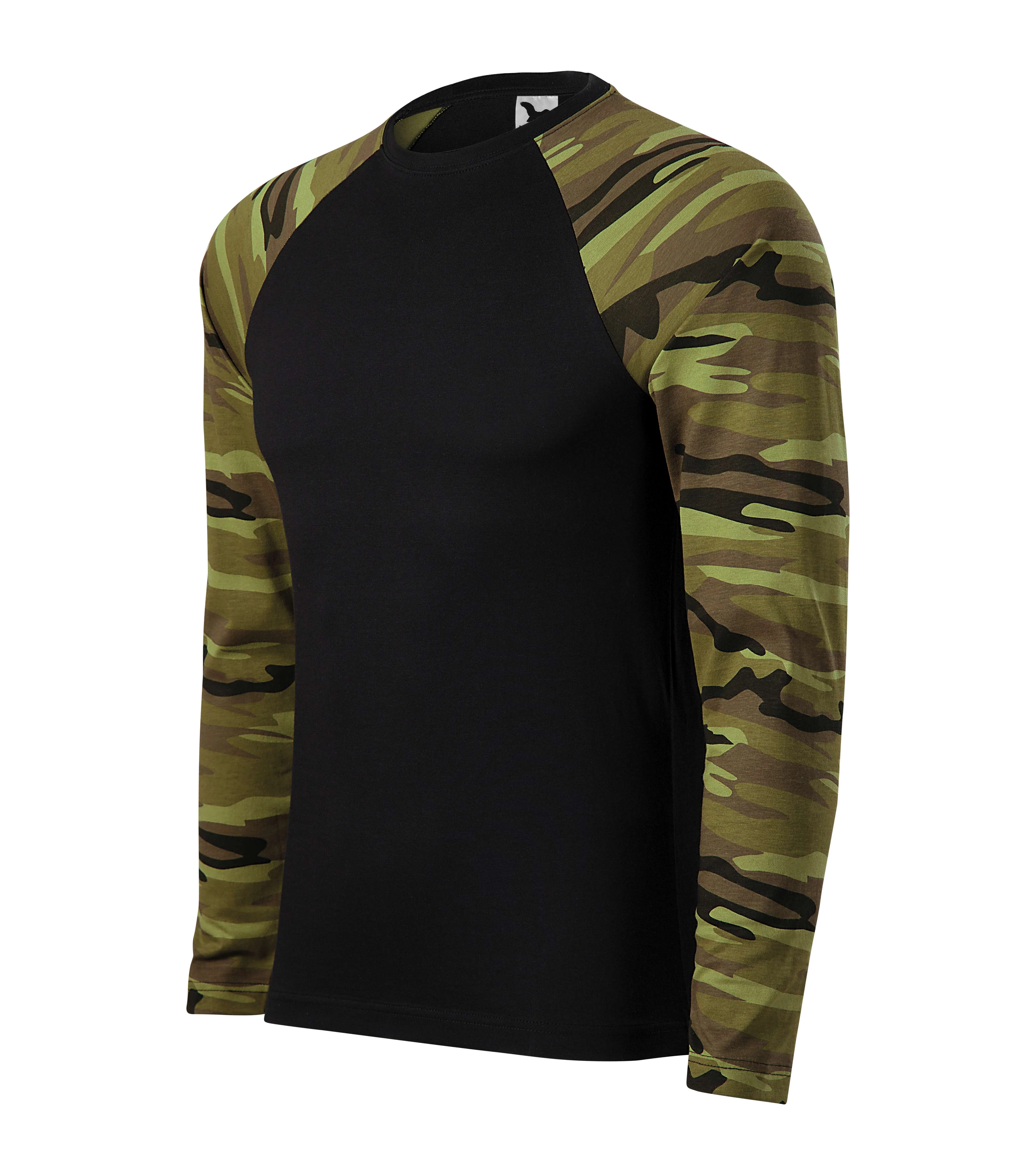 Camouflage LS Pólók unisex, terepszín zöld
