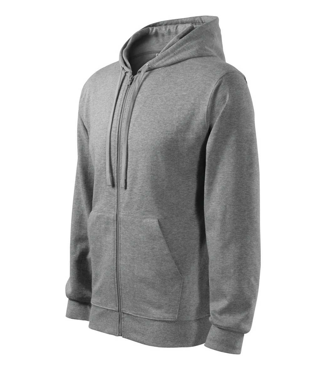 Trendy Zipper Felső férfi, sötétszürke melírozott