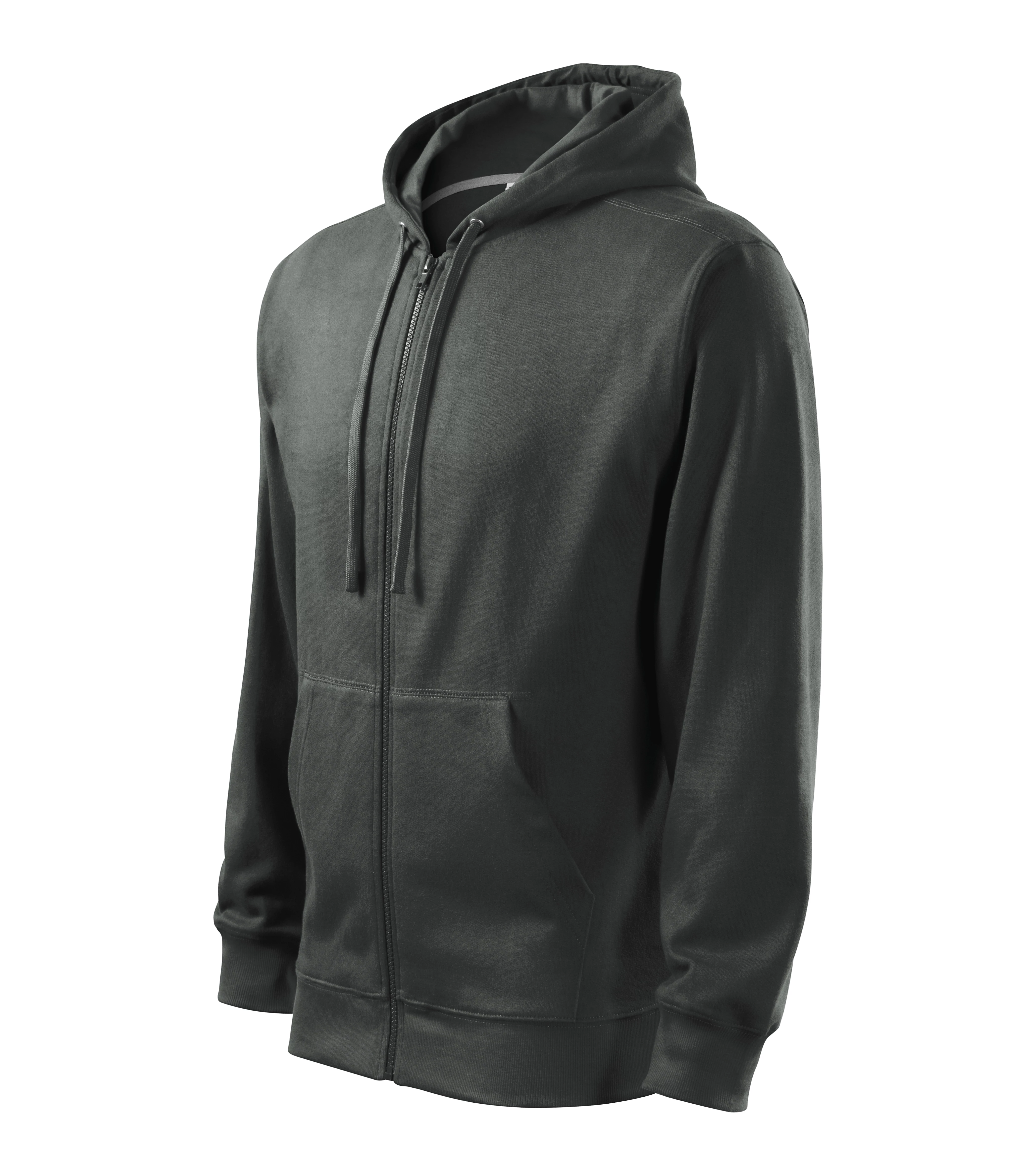 Trendy Zipper Felső férfi, sötét palakő