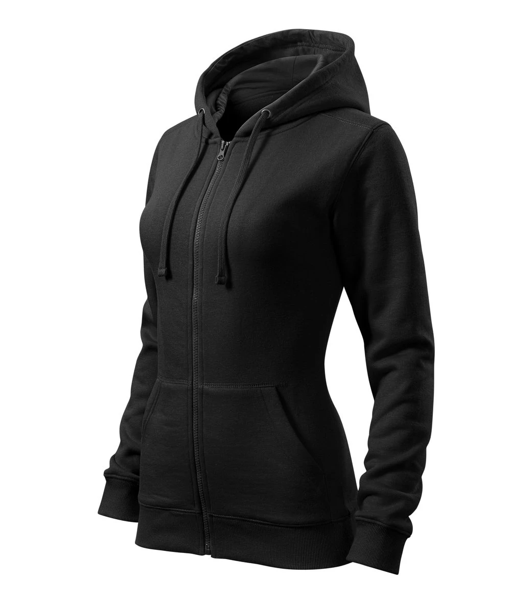 Trendy Zipper Felső női, fekete