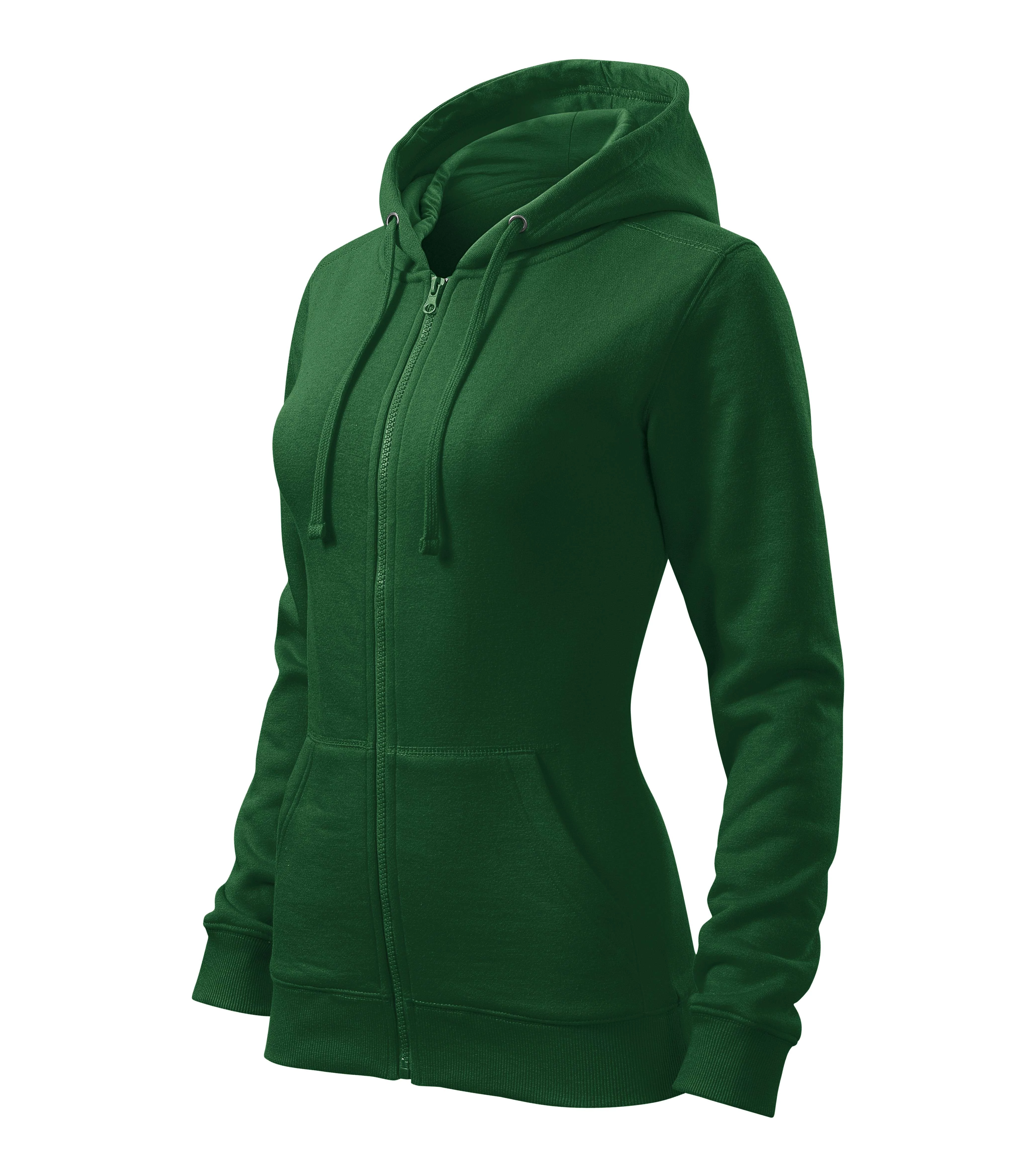 Trendy Zipper Felső női, üvegzöld
