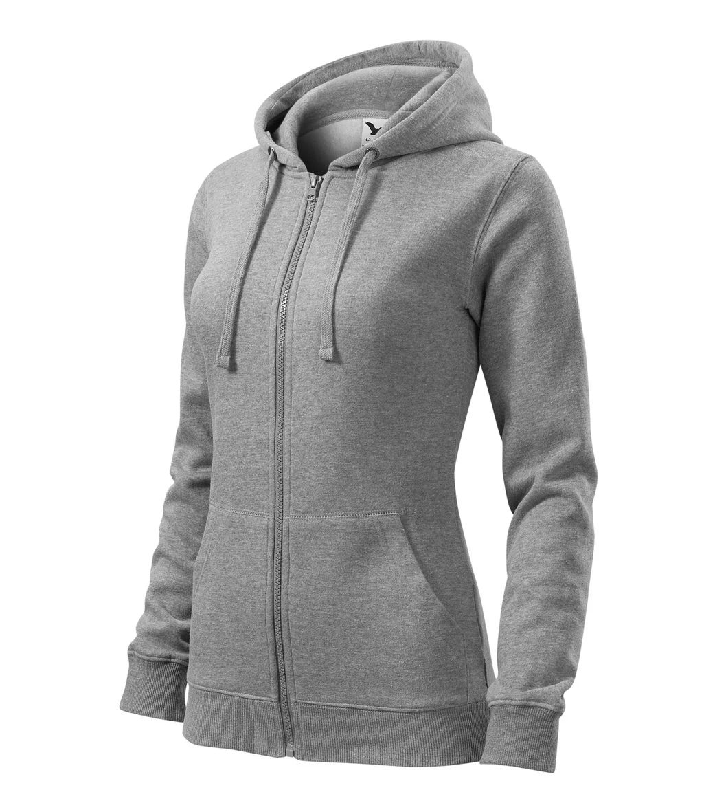 Trendy Zipper Felső női, sötétszürke melírozott