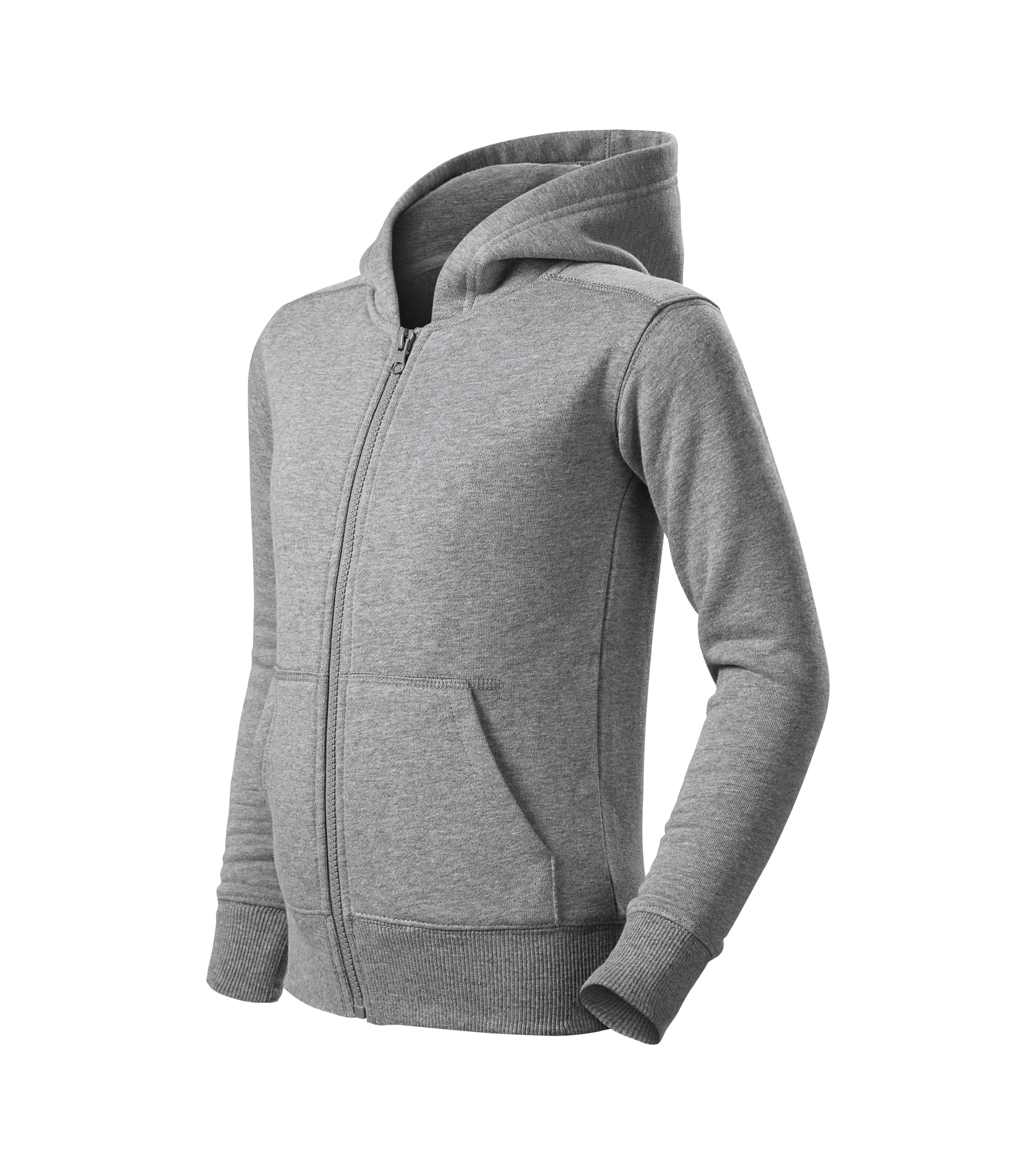 Trendy Zipper Felső gyerek, sötétszürke melírozott