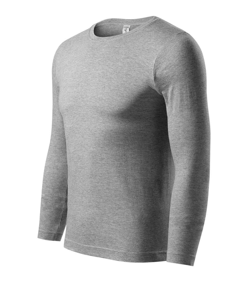 Progress LS Pólók unisex, sötétszürke melírozott
