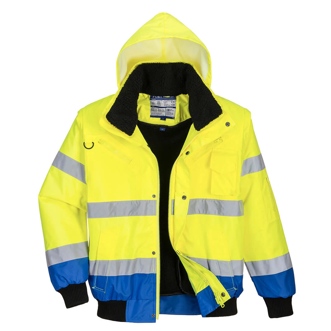 Hi-Vis Kontraszt Bomber dzseki, sárga/királykék