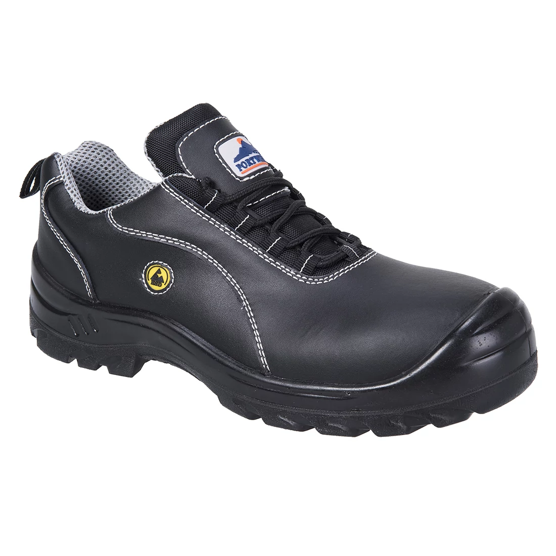 Portwest Compositelite ESD félcipő, bőr felsőrésszel, S1, fekete