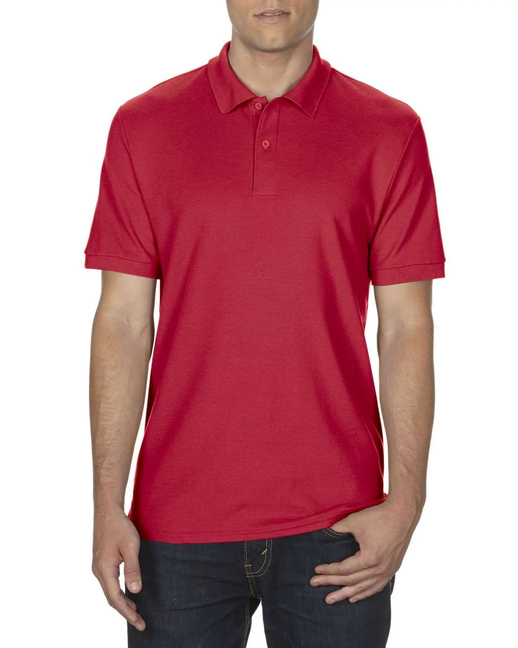 GI75800 DRYBLEND® ADULT DOUBLE PIQUÉ POLO, Red