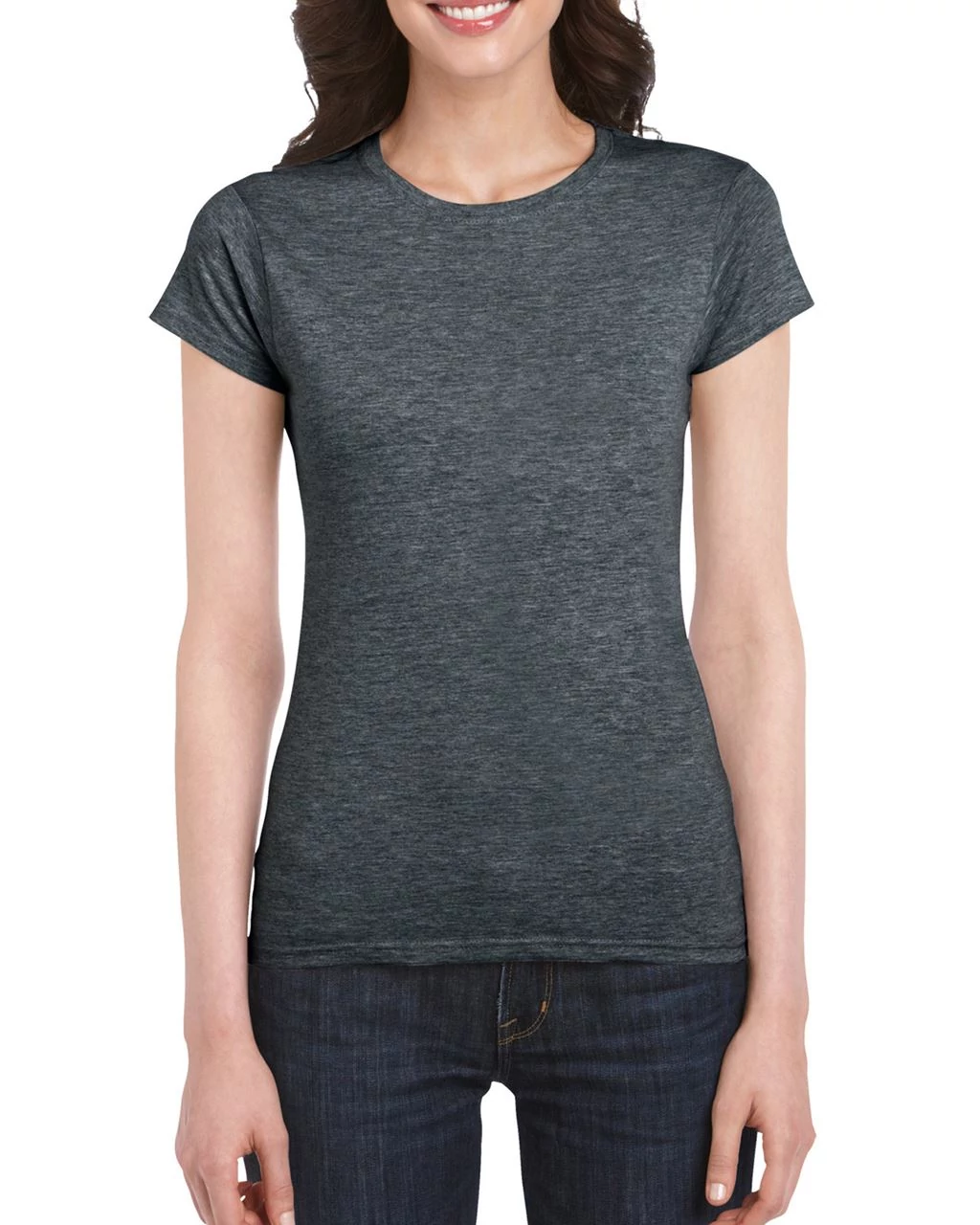 GIL64000 SOFTSTYLE® LADIES' T-SHIRT, Dark Heather