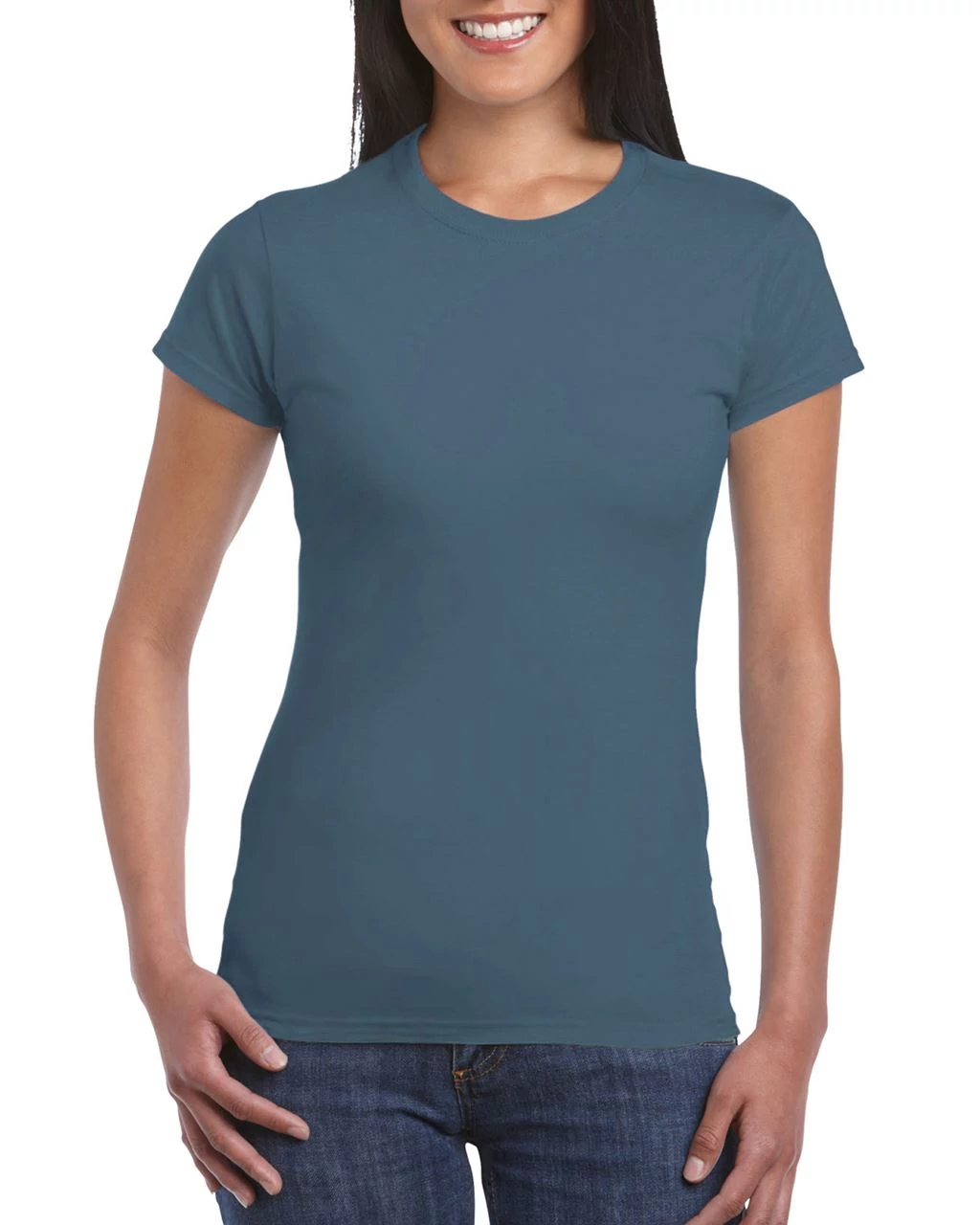 GIL64000 SOFTSTYLE® LADIES' T-SHIRT, Indigo Blue