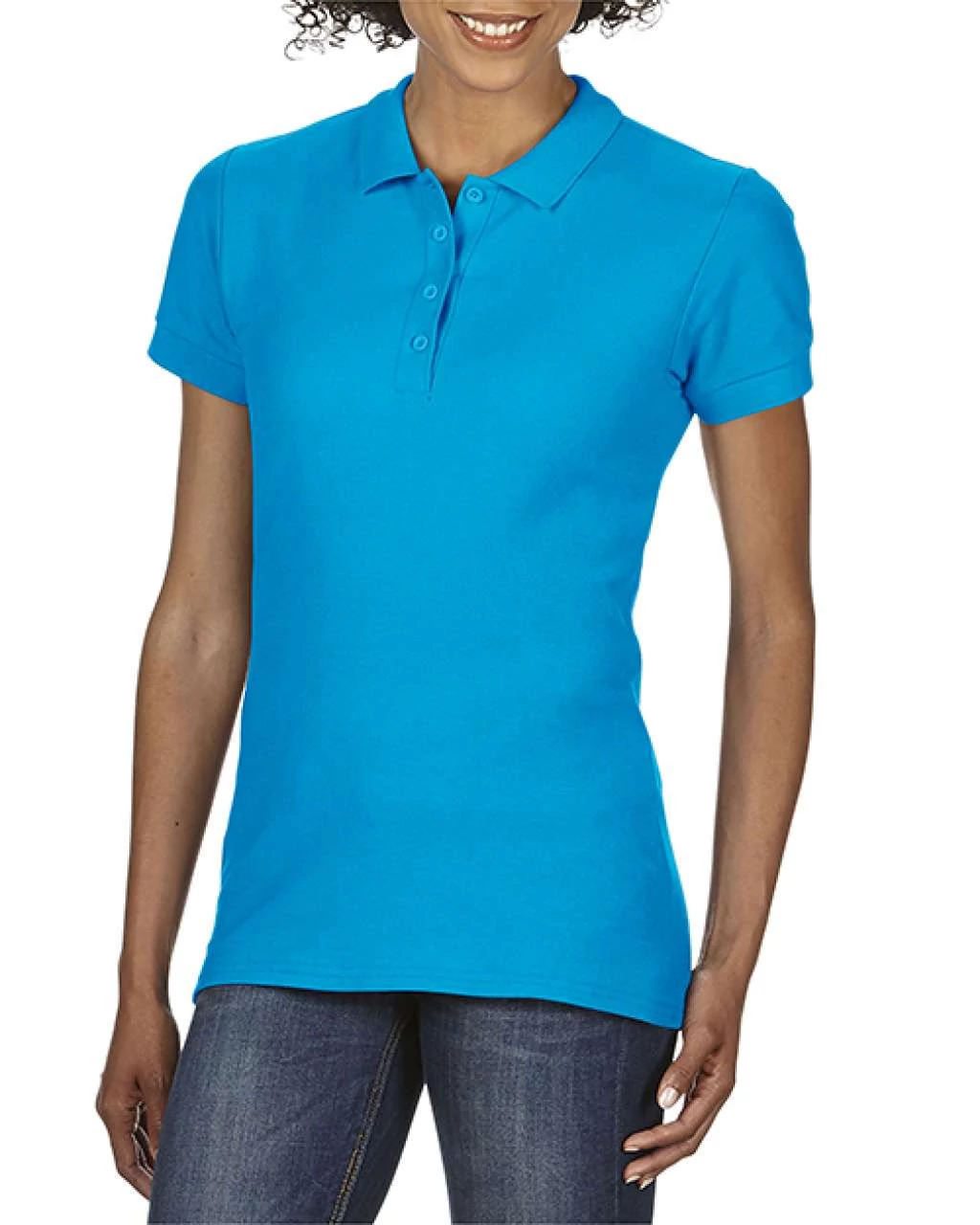 GIL64800 SOFTSTYLE® LADIES' DOUBLE PIQUÉ POLO, Sapphire