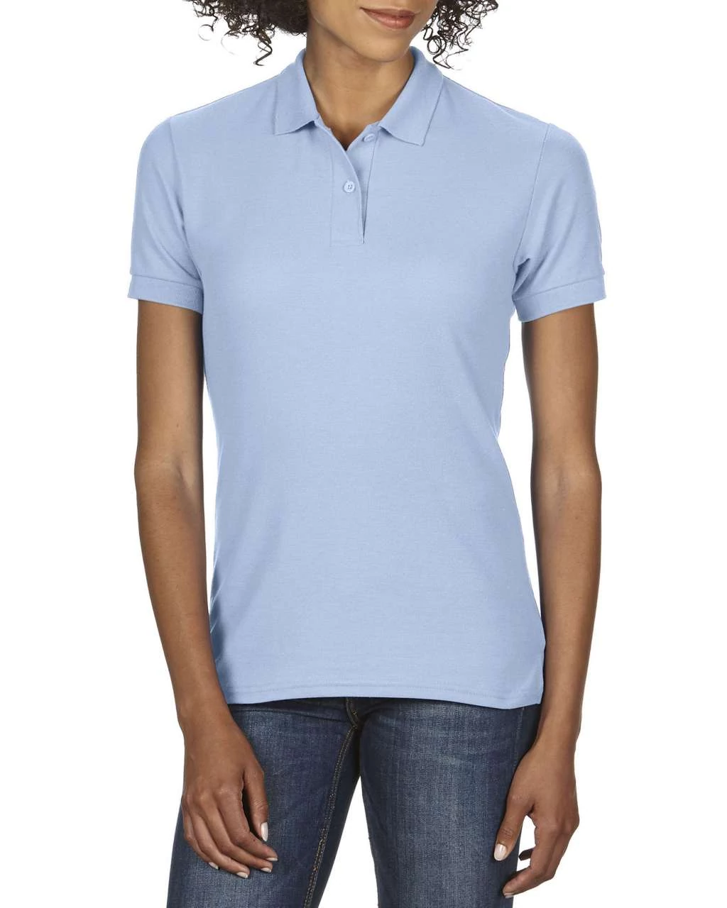 GIL75800 DRYBLEND® LADIES' DOUBLE PIQUÉ POLO, Light Blue