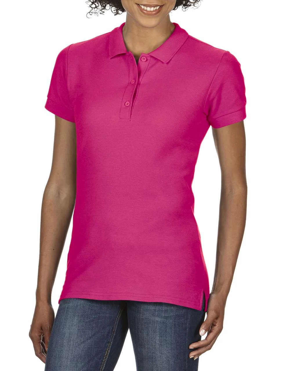 GIL85800 PREMIUM COTTON® LADIES' DOUBLE PIQUÉ POLO, Heliconia