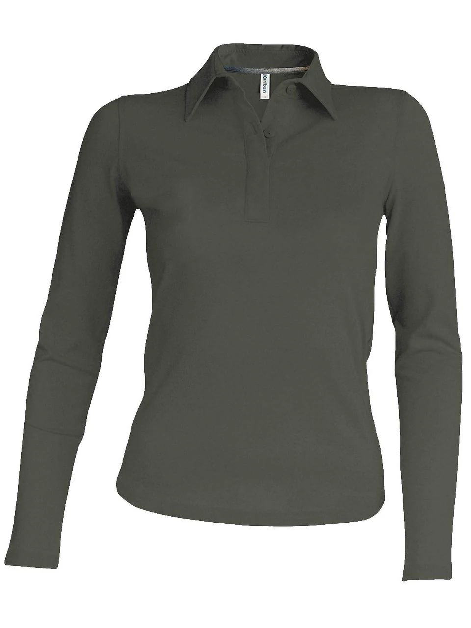 KA244 LADIES' LONG SLEEVE PIQUE POLO SHIRT, Dark Khaki