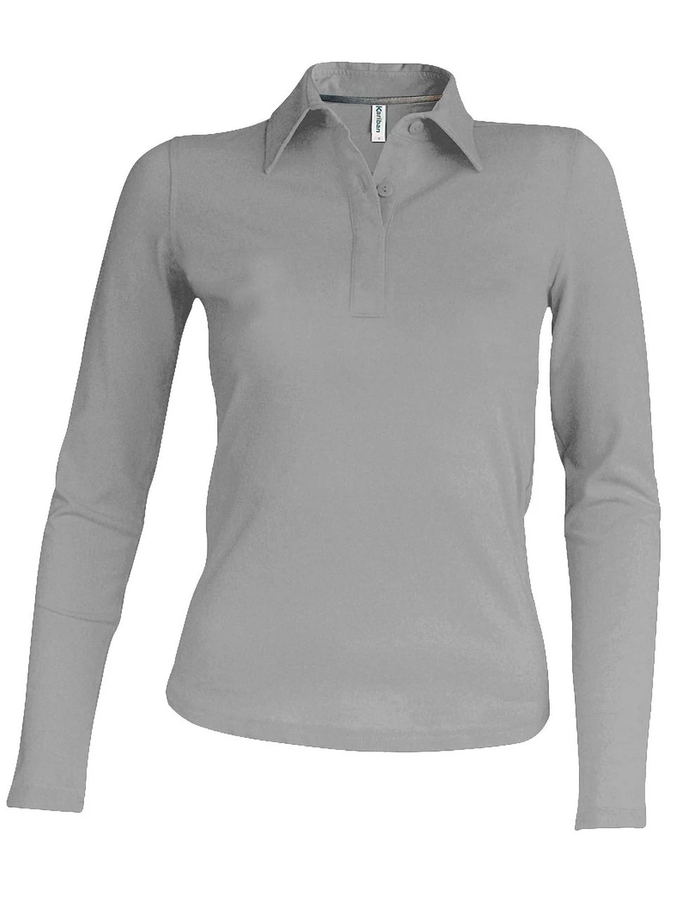 KA244 LADIES' LONG SLEEVE PIQUE POLO SHIRT, Oxford Grey