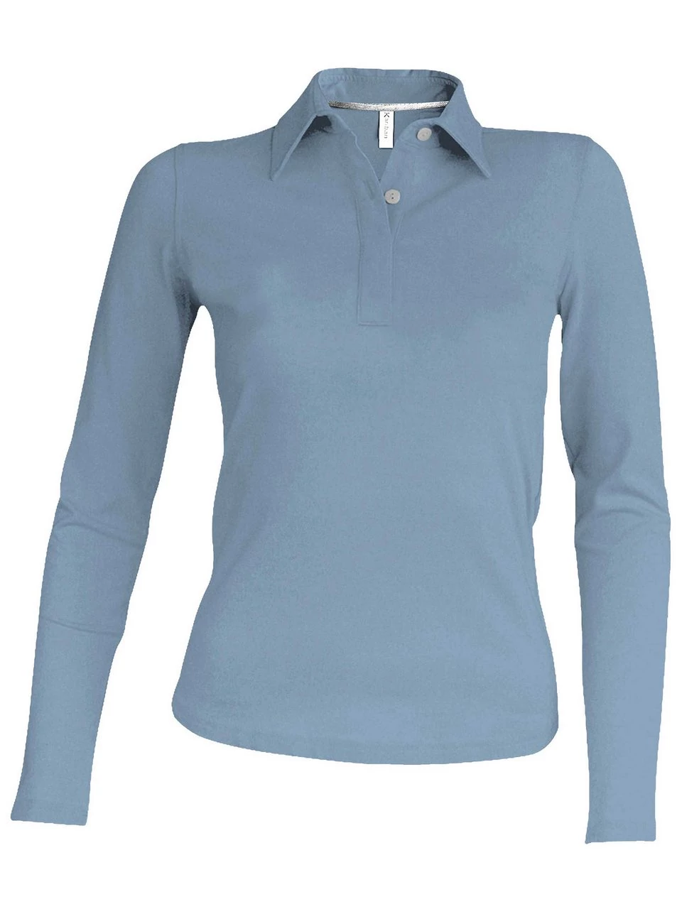 KA244 LADIES' LONG SLEEVE PIQUE POLO SHIRT, Sky Blue