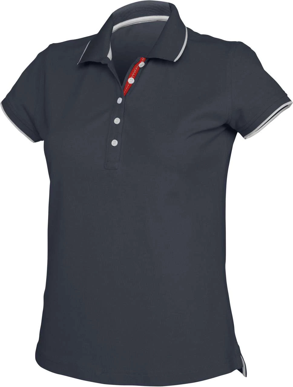 KA252 LADIES' SHORT SLEEVE POLO SHIRT, Navy/White/Red