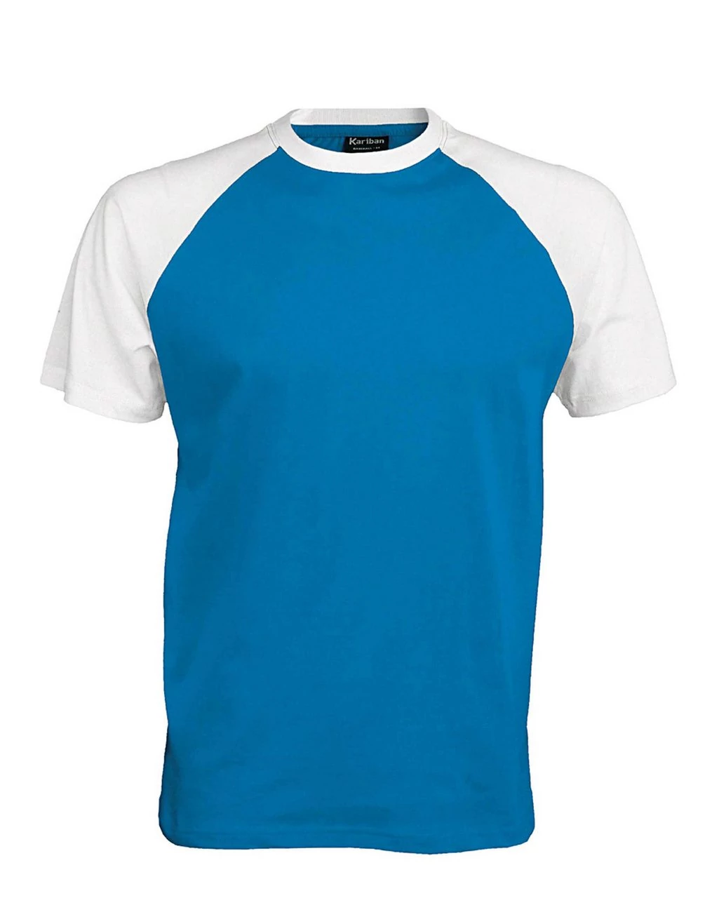 KA330 BASE BALL - CONTRAST T-SHIRT, Aqua Blue/White