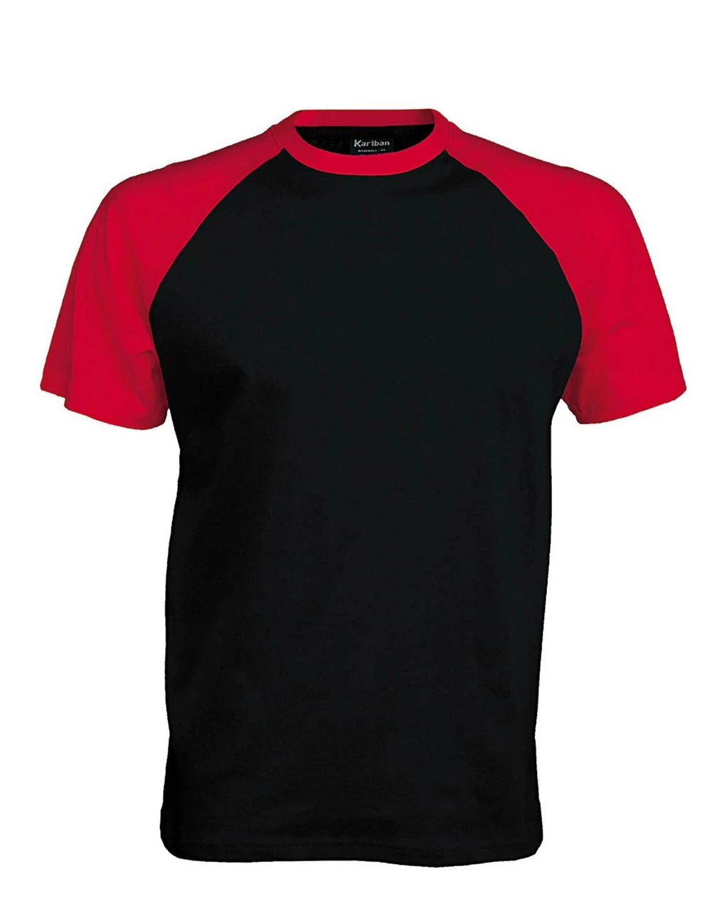 KA330 BASE BALL - CONTRAST T-SHIRT, Black/Red