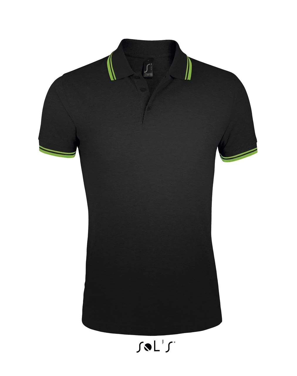 SO00577 PASADENA MEN POLO SHIRT, Black/Lime