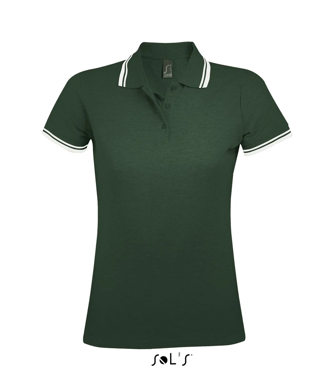 SO00578 PASADENA WOMEN POLO SHIRT, Forest Green/White