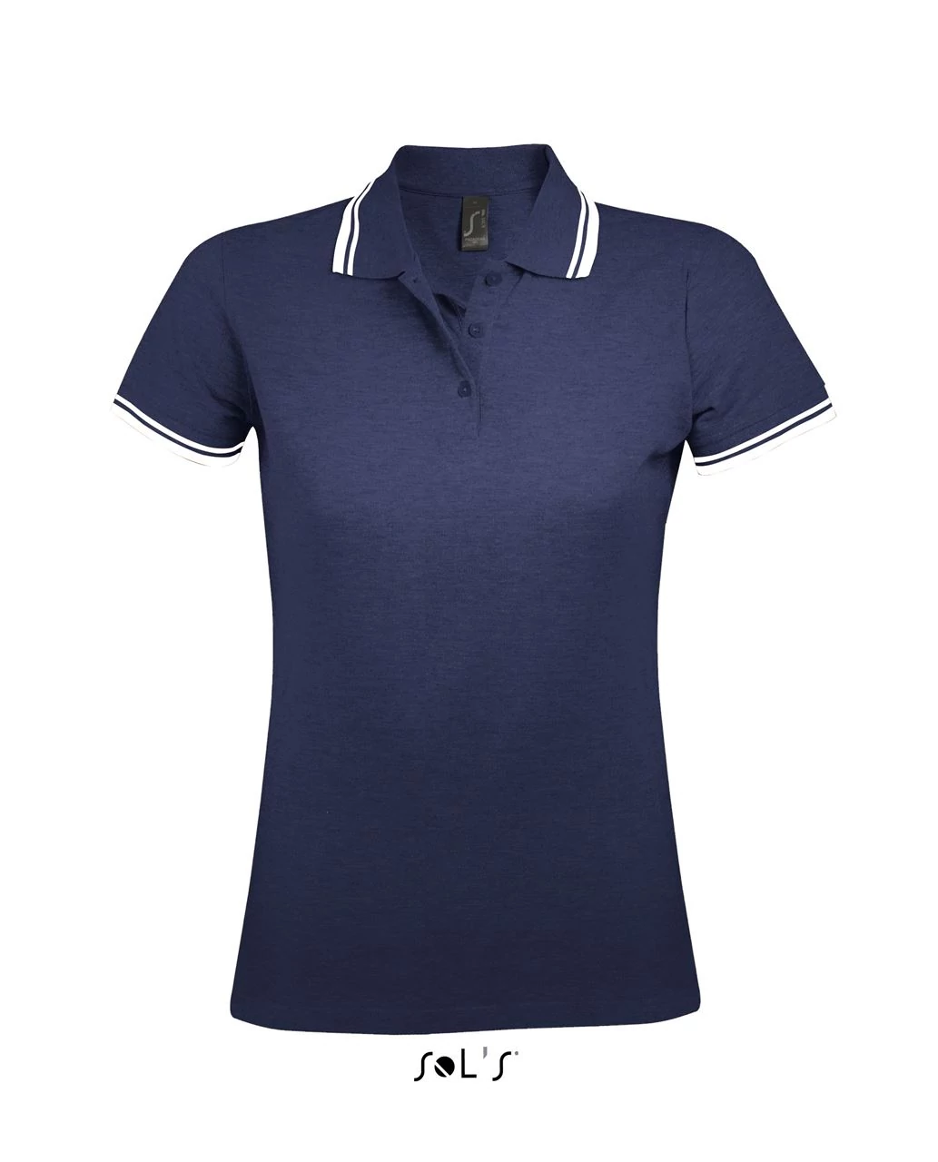 SO00578 PASADENA WOMEN POLO SHIRT, French Navy/Neon Orange