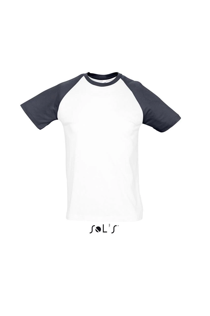 SO11190 FUNKY MEN'S 2-COLOUR RAGLAN SLEEVES T-SHIRT, White/Red