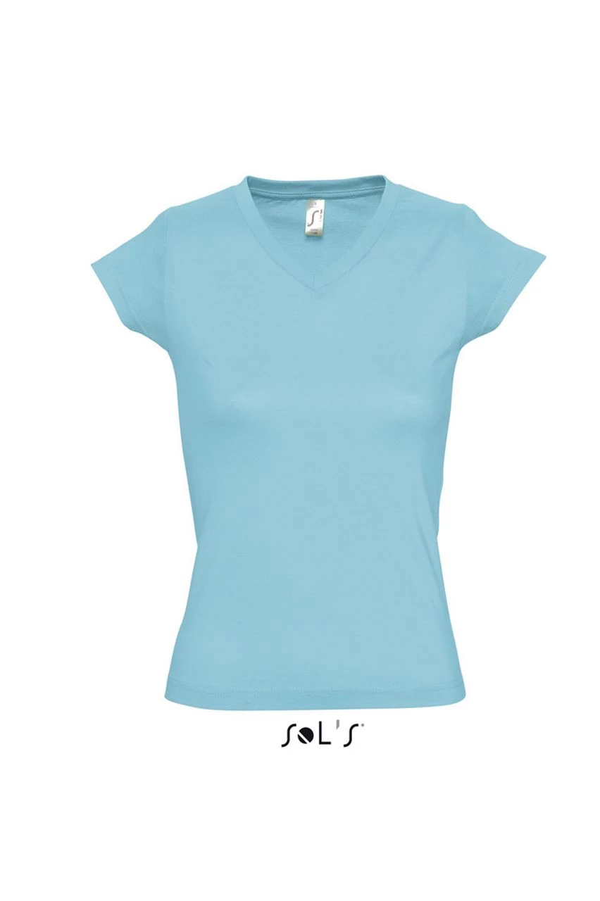 SO11388 MOON WOMEN’S V-NECK T-SHIRT, Atoll Blue