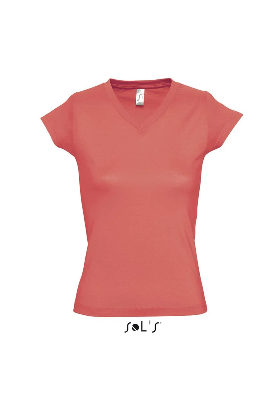 SO11388 MOON WOMEN’S V-NECK T-SHIRT, Red